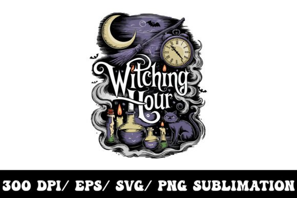 Cute Witching Hour Shirt Design: A Whimsical Asset