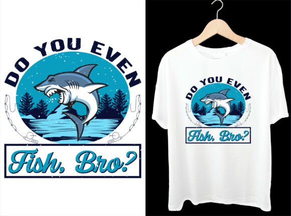 Deep Sea Shark Fishing Tee Graphic: A Bold Design Asset