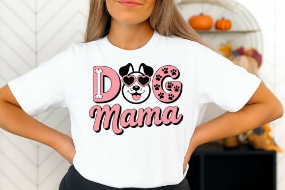 Dog Mama Text Graphic: A Playful Asset for Pet Brands