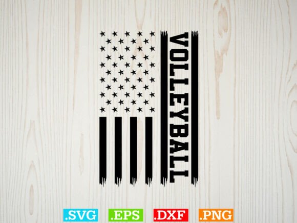Dynamic Volleyball American Flag Graphic Design
