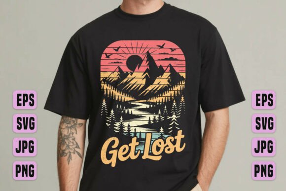 Get Lost Retro Wilderness Graphic: Bold Outdoor Designs