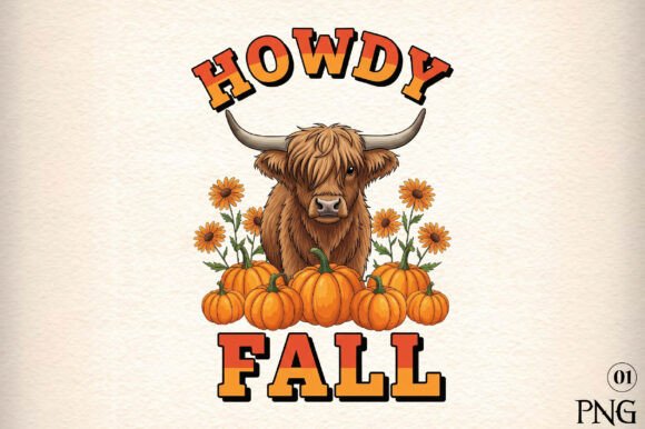 Howdy Highland Fall Graphic: Capturing Autumn's Charm