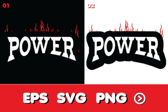 Ignite Your Design with Power Flame Text SVG