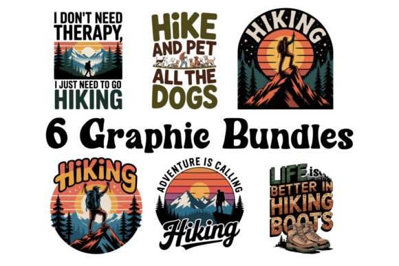 Mountain Vibes Hiking Graphic Bundles: Capturing the Trail