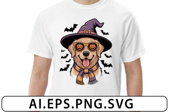 Spooky Paws and Creative Flaws: The Halloween Dog T-Shirt Vector Graphic