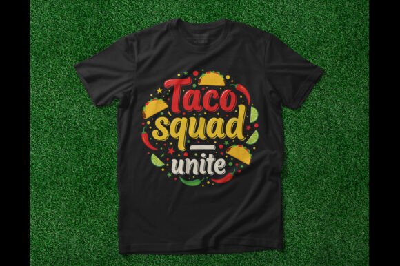 Taco Squad Unite: A Graphic Tee for Food Lovers